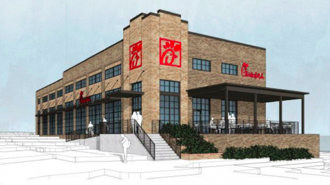 A chick-fil-A built of Brick that's planned for Atlanta. 