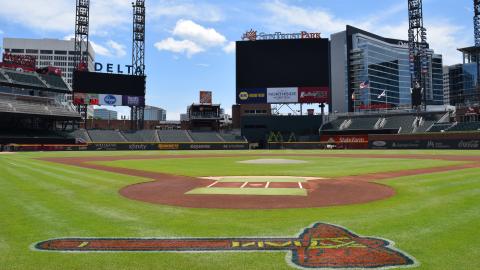 A view from inside a professional baseball Stadium where the Atlanta Braves play.