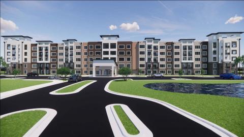 A rendering of an affordable housing complex site in southwest Atlanta. 