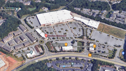 An image of a development site that's a vacant shopping center now in suburban Atlanta. 