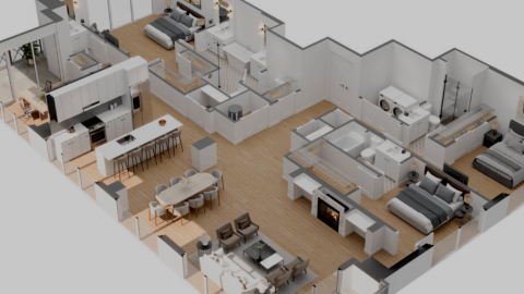 The building’s smallest and least expensive floorplan, the A1, is listed for $2,628 monthly. 