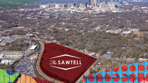 An image of a huge development site south of downtown Atlanta as seen from above.