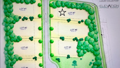 An image of a planned subdivision with large homes on seven big lots in Atlanta's northern suburbs near a historic downtown. 