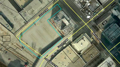 A map showing a location of a proposed new data center in Atlanta. 