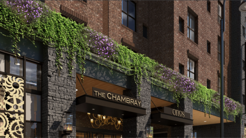 An image of a site where a new hotel is planned under blue purple skies north of atlanta. 