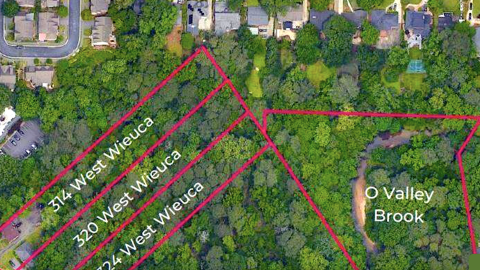 An overview of a land acreage deal section in Buckhead north of Midtown Atlanta.