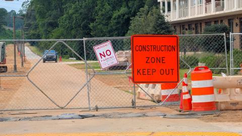 An image of a large trail site under construction in Atlanta. 