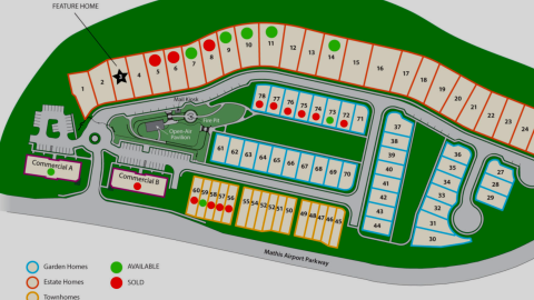 site plan with many colors for a project 3710 Mathis Airport Parkway