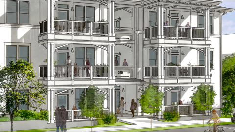 An image of a large development site with many leafy blocks and parks around it in Atlanta.