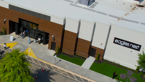 An image of a site where a large big-box retail store is being remade in a huge church and events space north of Atlanta in a former Kohl's.