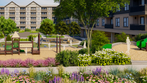 An image of a shopping center site north of Atlanta where a large new development with a park is planned.