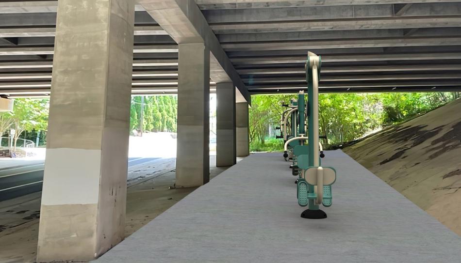 Buckhead is installing an outdoor gym—under a freeway