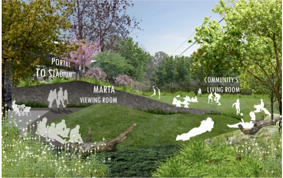 Studio reimagines abandoned Atlanta stadium as green, urban oasis