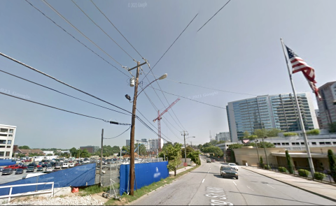  a photo of Midtown Atlanta with many buildings showing how wide streets and perspectives on how many parking lots, vacant parcels have disappeared