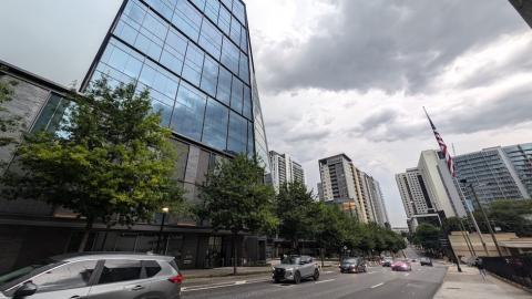 a photo of Midtown Atlanta with many buildings showing how wide streets and perspectives on how many parking lots, vacant parcels have disappeared