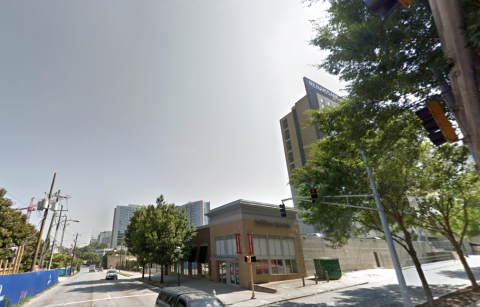  a photo of Midtown Atlanta with many buildings showing how wide streets and perspectives on how many parking lots, vacant parcels have disappeared