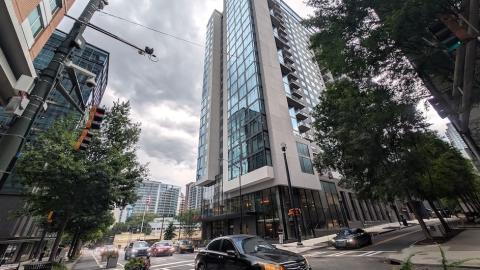 a photo of Midtown Atlanta with many buildings showing how wide streets and perspectives on how many parking lots, vacant parcels have disappeared