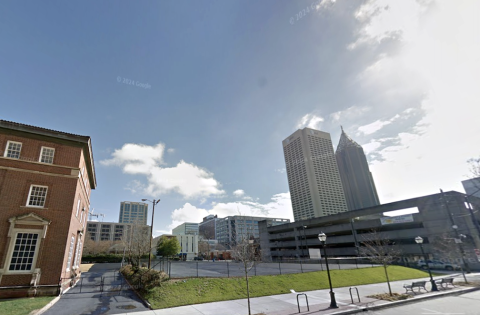 a photo of Midtown Atlanta with many buildings showing how wide streets and perspectives on how many parking lots, vacant parcels have disappeared