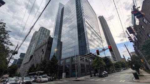 a photo of Midtown Atlanta with many buildings showing how wide streets and perspectives on how many parking lots, vacant parcels have disappeared