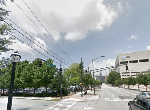 a photo of Midtown Atlanta with many buildings showing how wide streets and perspectives on how many parking lots, vacant parcels have disappeared
