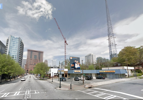 a photo of Midtown Atlanta with many buildings showing how wide streets and perspectives on how many parking lots, vacant parcels have disappeared