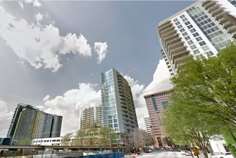  a photo of Midtown Atlanta with many buildings showing how wide streets and perspectives on how many parking lots, vacant parcels have disappeared