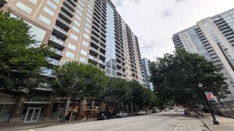 a photo of Midtown Atlanta with many buildings showing how wide streets and perspectives on how many parking lots, vacant parcels have disappeared