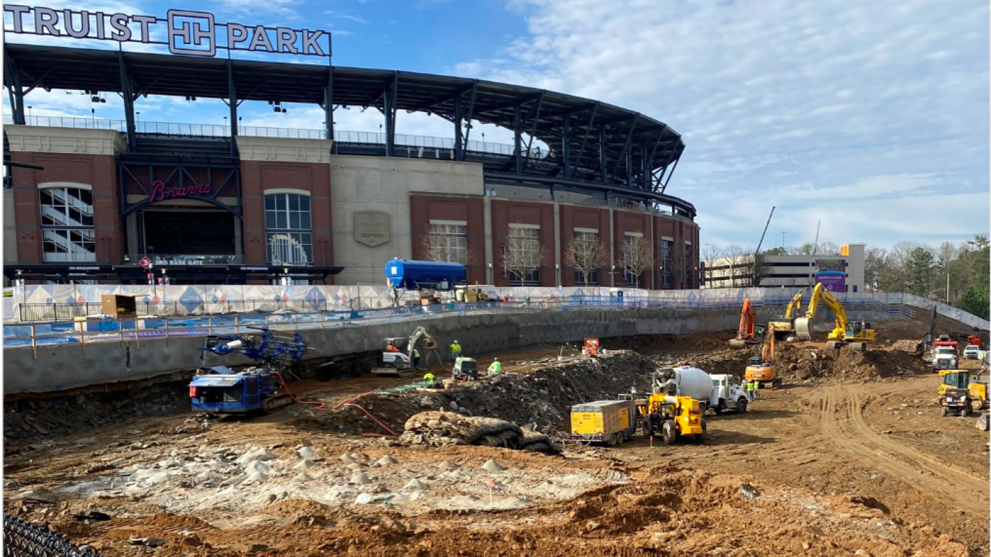 As opening day nears, project next to Braves stadium in full swing